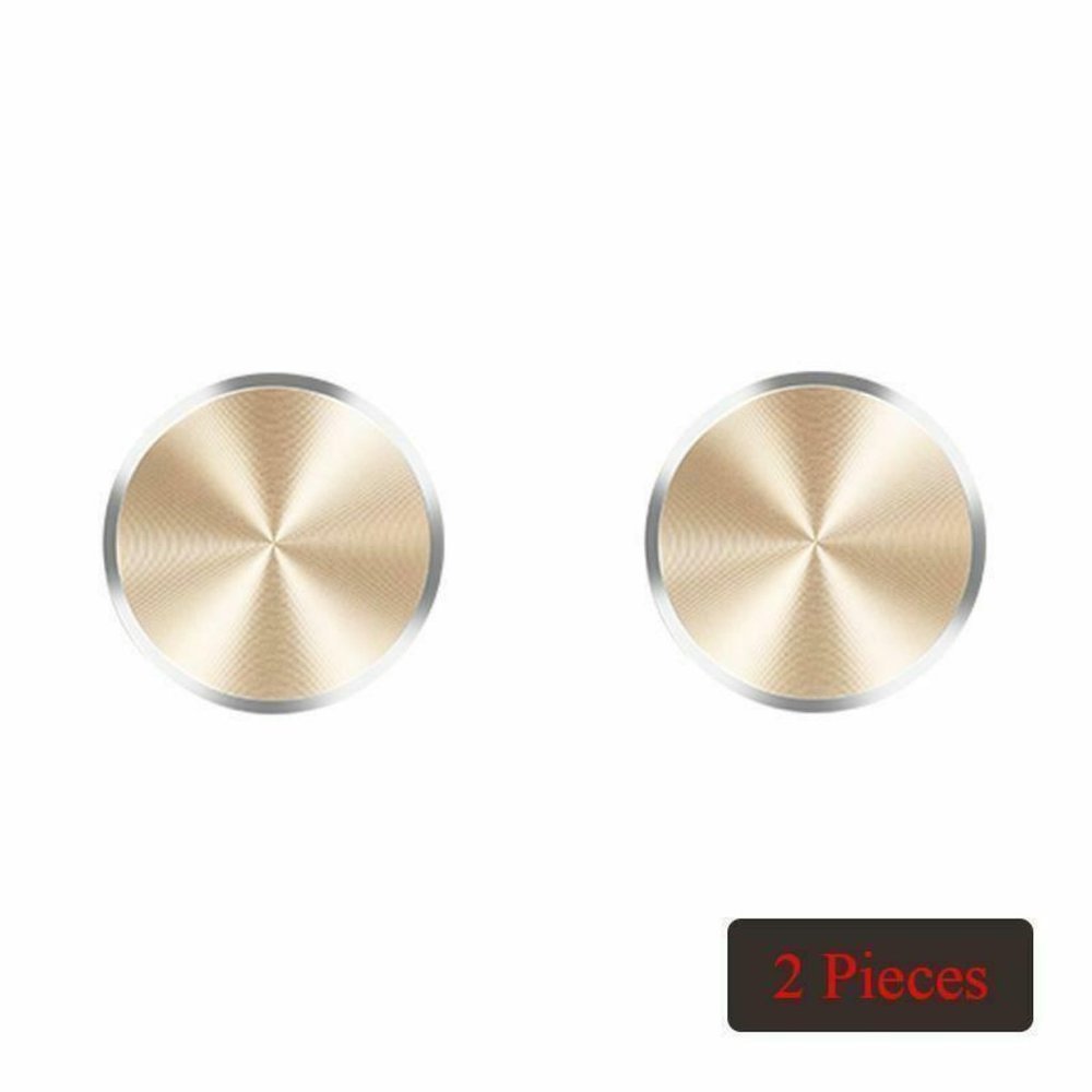 Universal Gold Plated Iron Magnetic Stickers Car Phone Holder Disk Mount 2 ea